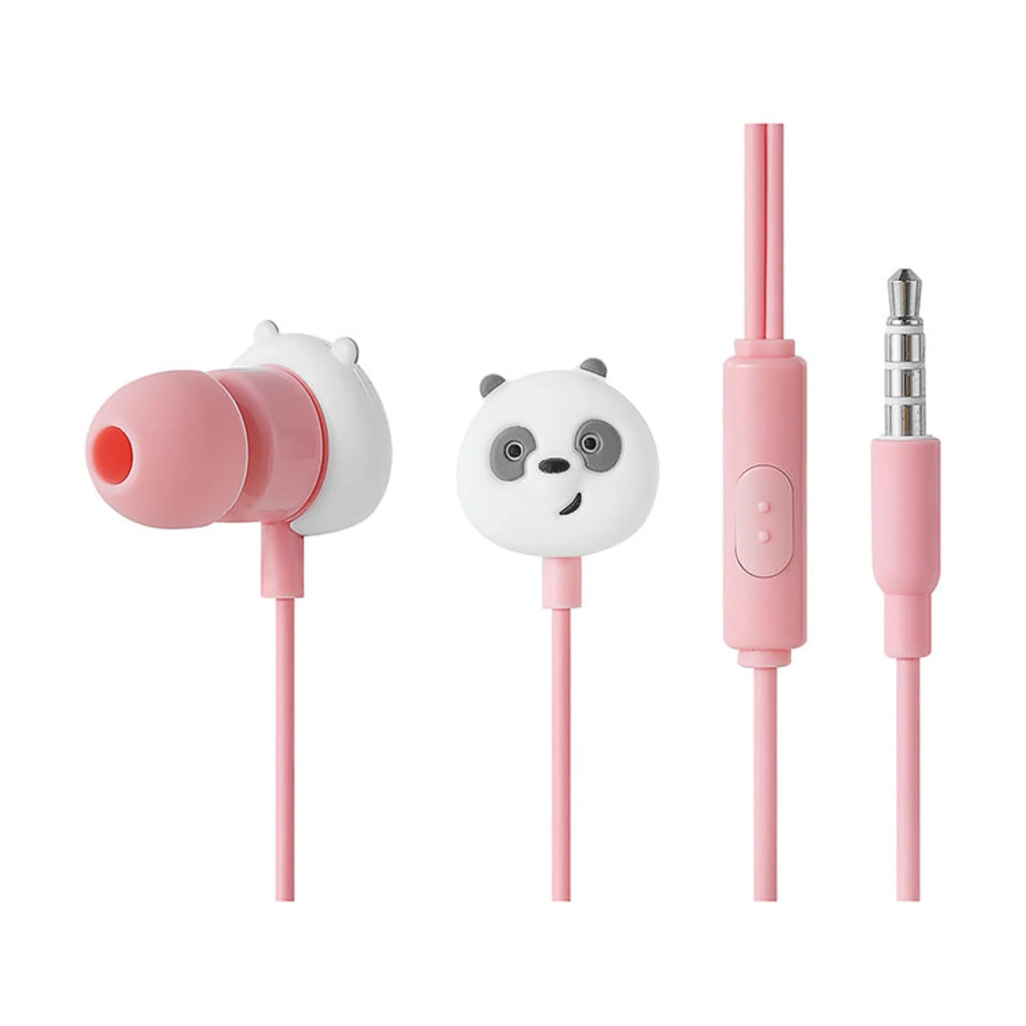 New Auricolari Panda Di We Bare Bears Rosa Earphones & Headphones