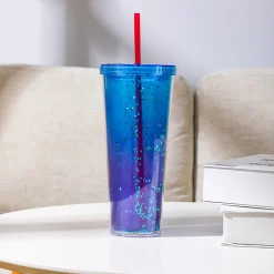 Sale Borraccia Xl In Plastica Con Cannuccia Blu Borse & Zaini