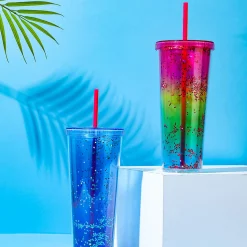 Sale Borraccia Xl In Plastica Con Cannuccia Blu Borse & Zaini