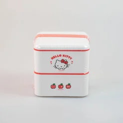 New Porta Pranzo Hello Kitty Apple Due Piani Con Posate Storage Box & Organizer