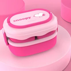 Outlet Porta Pranzo Snoopy Due Piani Con Posate Storage Box & Organizer